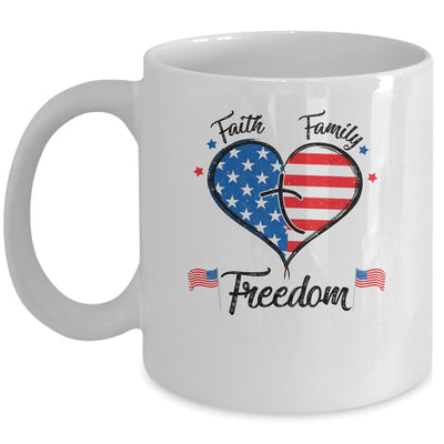 Faith Family Freedom Fourth Of July American Flag Patriotic Mug | siriusteestore
