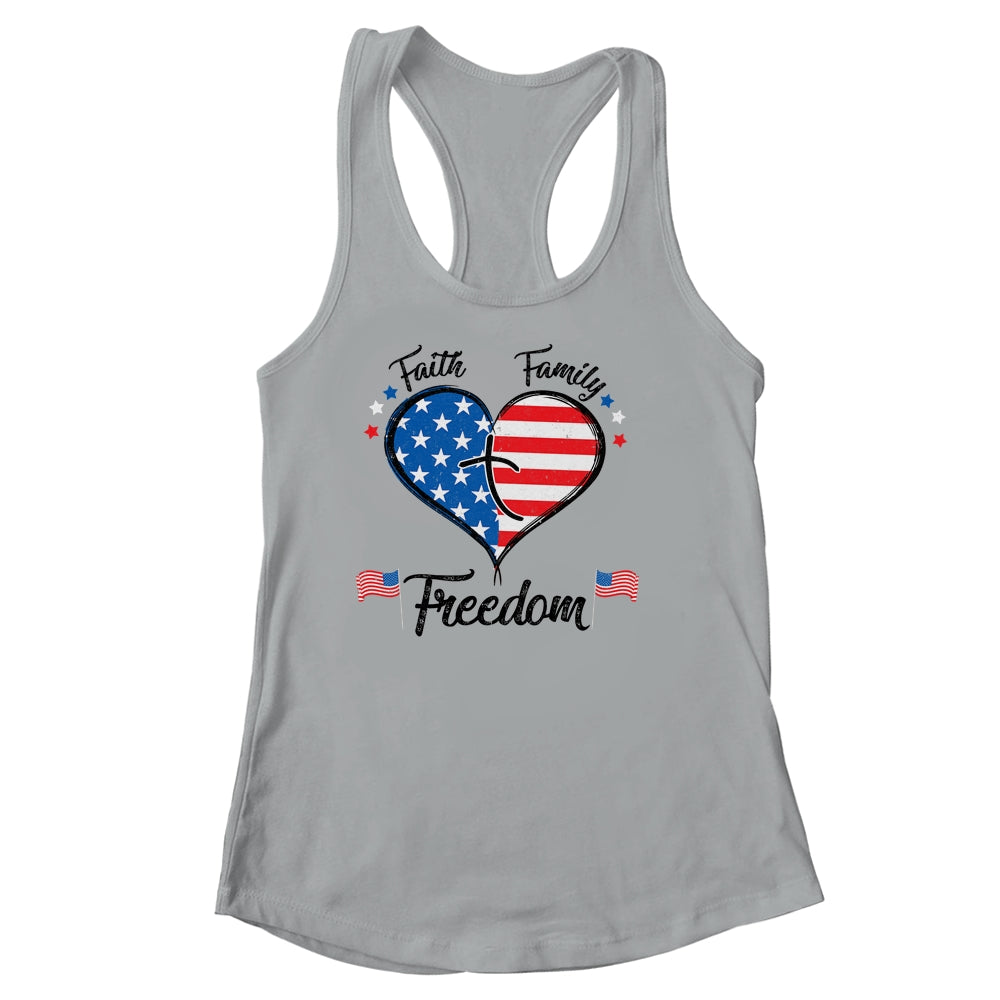 Faith Family Freedom Fourth Of July American Flag Patriotic Shirt & Tank Top | siriusteestore