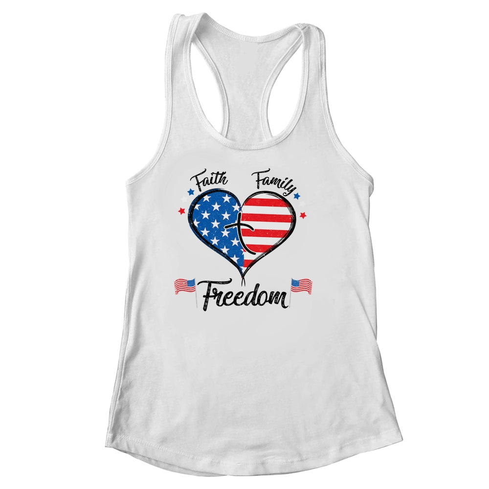 Faith Family Freedom Fourth Of July American Flag Patriotic Shirt & Tank Top | siriusteestore