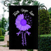 Faith Hope Love Alzheimer's Awareness Flag Daisy Flower Purple Ribbon | siriusteestore