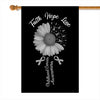 Faith Hope Love Brain Cancer Awareness Flag Daisy Flower Grey Ribbon | siriusteestore