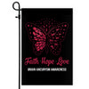 Faith Hope Love Butterfly Brain Aneurysm Awareness Flag Burgundy Ribbon | siriusteestore
