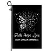 Faith Hope Love Butterfly Brain Cancer Awareness Flag Grey Ribbon | siriusteestore