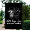 Faith Hope Love Butterfly Brain Cancer Awareness Flag Grey Ribbon | siriusteestore