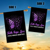 Faith Hope Love Butterfly Cystic Fibrosis Awareness Flag Purple Ribbon | siriusteestore