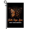 Faith Hope Love Butterfly Kidney Cancer Awareness Flag Orange Ribbon | siriusteestore