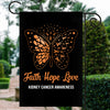 Faith Hope Love Butterfly Kidney Cancer Awareness Flag Orange Ribbon | siriusteestore