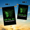 Faith Hope Love Butterfly Liver Cancer Awareness Flag Green Ribbon | siriusteestore