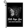 Faith Hope Love Butterfly Lung Cancer Awareness Flag White Ribbon | siriusteestore