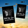 Faith Hope Love Butterfly Lung Cancer Awareness Flag White Ribbon | siriusteestore