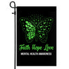 Faith Hope Love Butterfly Mental Health Awareness Flag Green Ribbon | siriusteestore