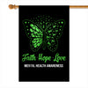 Faith Hope Love Butterfly Mental Health Awareness Flag Green Ribbon | siriusteestore