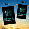 Faith Hope Love Butterfly Ovarian Cancer Awareness Flag Teal Ribbon | siriusteestore