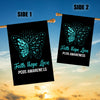 Faith Hope Love Butterfly PCOS Awareness Flag Teal Ribbon | siriusteestore