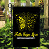 Faith Hope Love Butterfly Sarcoma Awareness Flag Yellow Ribbon | siriusteestore