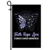 Faith Hope Love Butterfly Stomach Cancer Awareness Flag Periwinkle Ribbon | siriusteestore