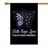 Faith Hope Love Butterfly Stomach Cancer Awareness Flag Periwinkle Ribbon | siriusteestore