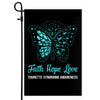 Faith Hope Love Butterfly Tourette Syndrome Awareness Flag Teal Ribbon | siriusteestore