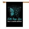 Faith Hope Love Butterfly Tourette Syndrome Awareness Flag Teal Ribbon | siriusteestore