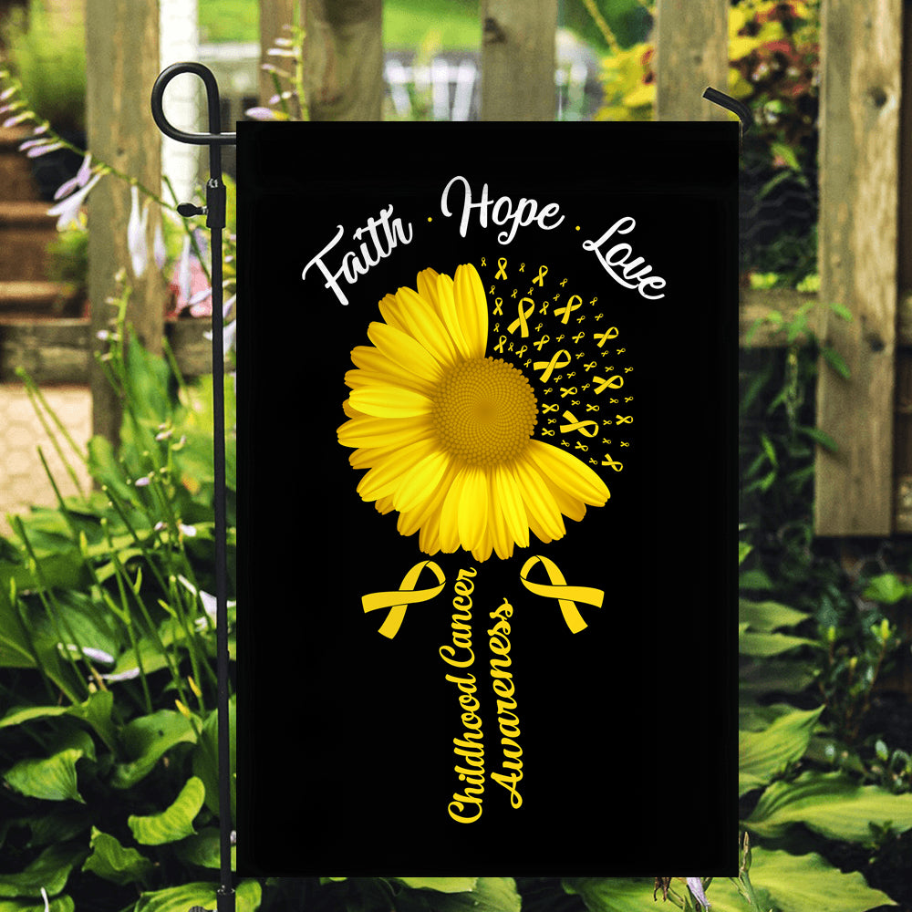 Faith Hope Love Childhood Cancer Awareness White Sunflowers Faith Hope Love Childhood Cancer Awareness White Sunflowers