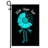 Faith Hope Love Dysautonomia Awareness Flag Daisy Flower Turquoise Ribbon | siriusteestore