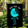 Faith Hope Love Dysautonomia Awareness Flag Daisy Flower Turquoise Ribbon | siriusteestore