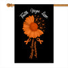 Faith Hope Love Kidney Cancer Awareness Flag Daisy Flower Orange Ribbon | siriusteestore