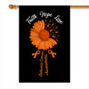 Faith Hope Love Leukemia Cancer Awareness Flag Daisy Flower Orange Ribbon | siriusteestore
