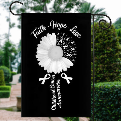 Faith Hope Love Childhood Cancer Awareness White Sunflowers Faith Hope Love Childhood Cancer Awareness White Sunflowers