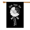Faith Hope Love Lung Cancer Awareness Flag Daisy Flower White Ribbon | siriusteestore