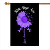 Faith Hope Love Lupus Awareness Flag Daisy Flower Purple Ribbon | siriusteestore