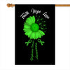 Faith Hope Love Lymphoma Cancer Awareness Flag Daisy Flower Green Ribbon | siriusteestore