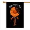 Faith Hope Love Multiple Sclerosis Awareness Flag Daisy Flower Orange Ribbon | siriusteestore