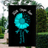 Faith Hope Love Tourette Syndrome Awareness Flag Daisy Flower Teal Ribbon | siriusteestore