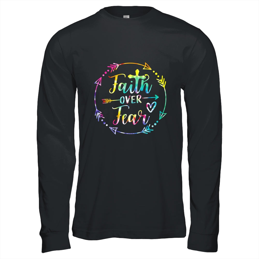 Faith Over Fear Arrow Cute Lettering Inspirational Christian Shirt & Hoodie | siriusteestore