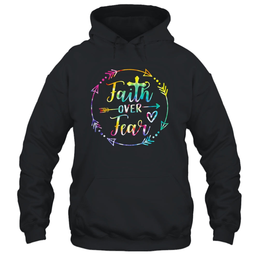 Faith Over Fear Arrow Cute Lettering Inspirational Christian Shirt & Hoodie | siriusteestore