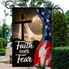 Faith Over Fear Jesus Christian Cross American Flag | siriusteestore
