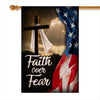 Faith Over Fear Jesus Christian Cross American Flag | siriusteestore