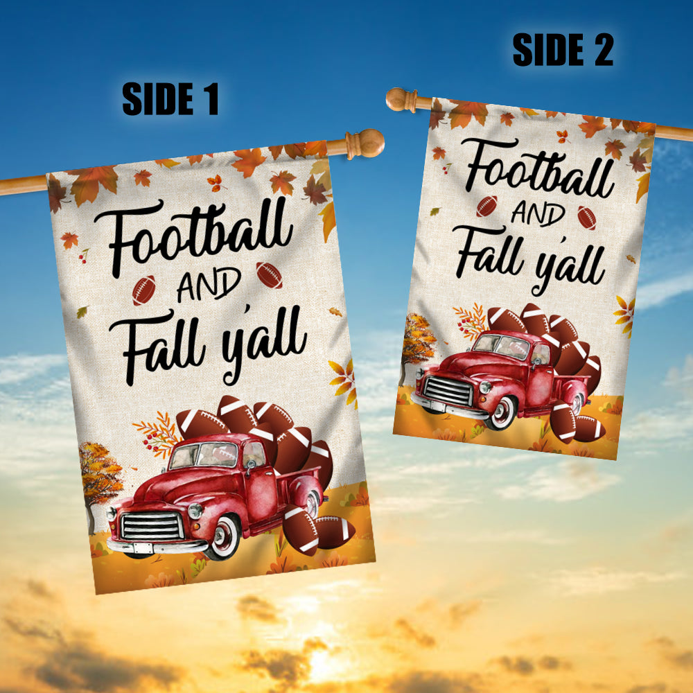 Fall Car Pumpkin Flag Football Flag Autumn Leaves | siriusteestore