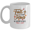 Fall For Jesus He Never Leaves Leopard Partten Mug | siriusteestore