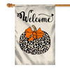 Fall Pumpkin Leopard Welcome Flags Autumn Seasonal Home | siriusteestore