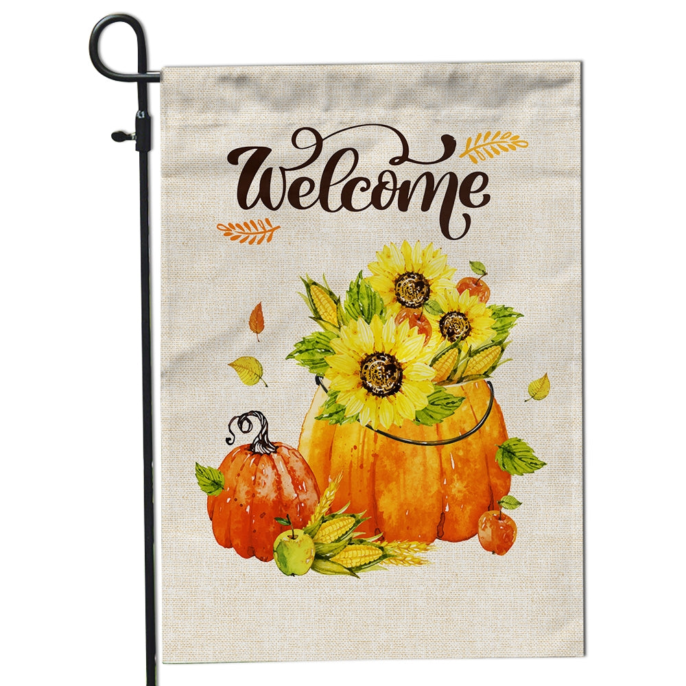 Fall Welcome Pumpkin Rustic Farmhouse Yard Seasonal Holiday | siriusteestore