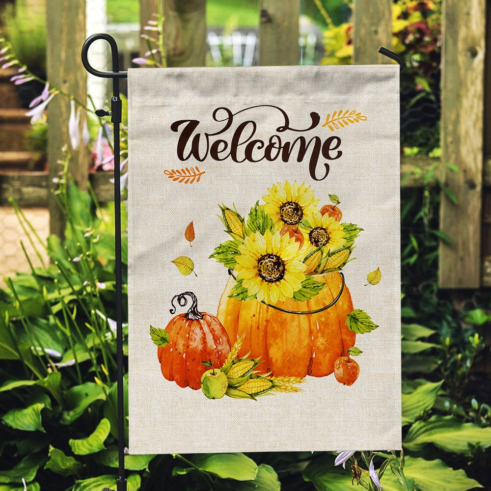Fall Welcome Pumpkin Rustic Farmhouse Yard Seasonal Holiday | siriusteestore