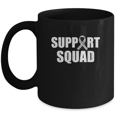 Family Brain Cancer Awareness Grey Ribbon Support Squad Mug | siriusteestore