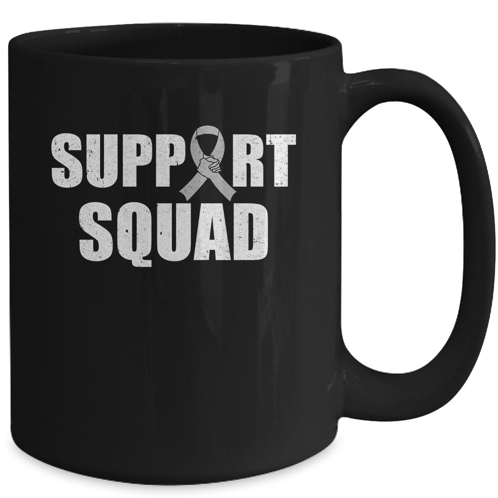 Family Brain Cancer Awareness Grey Ribbon Support Squad Mug | siriusteestore