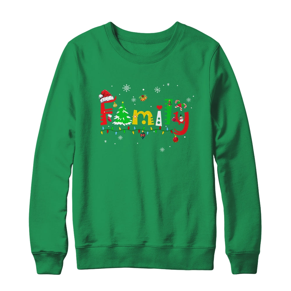 Family Letters Christmas Style Love My Family Christmas Shirt & Sweatshirt | siriusteestore