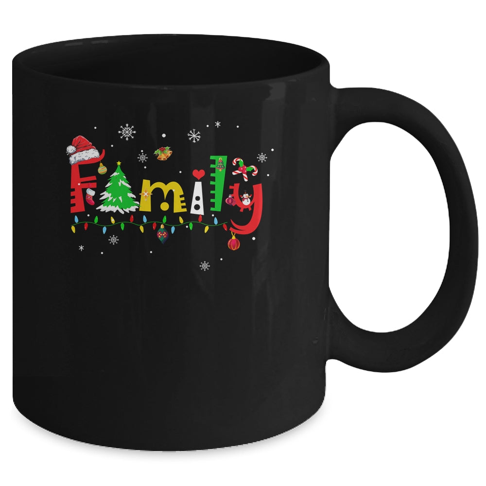 Family Letters Christmas Style Love My Family Christmas Mug | siriusteestore