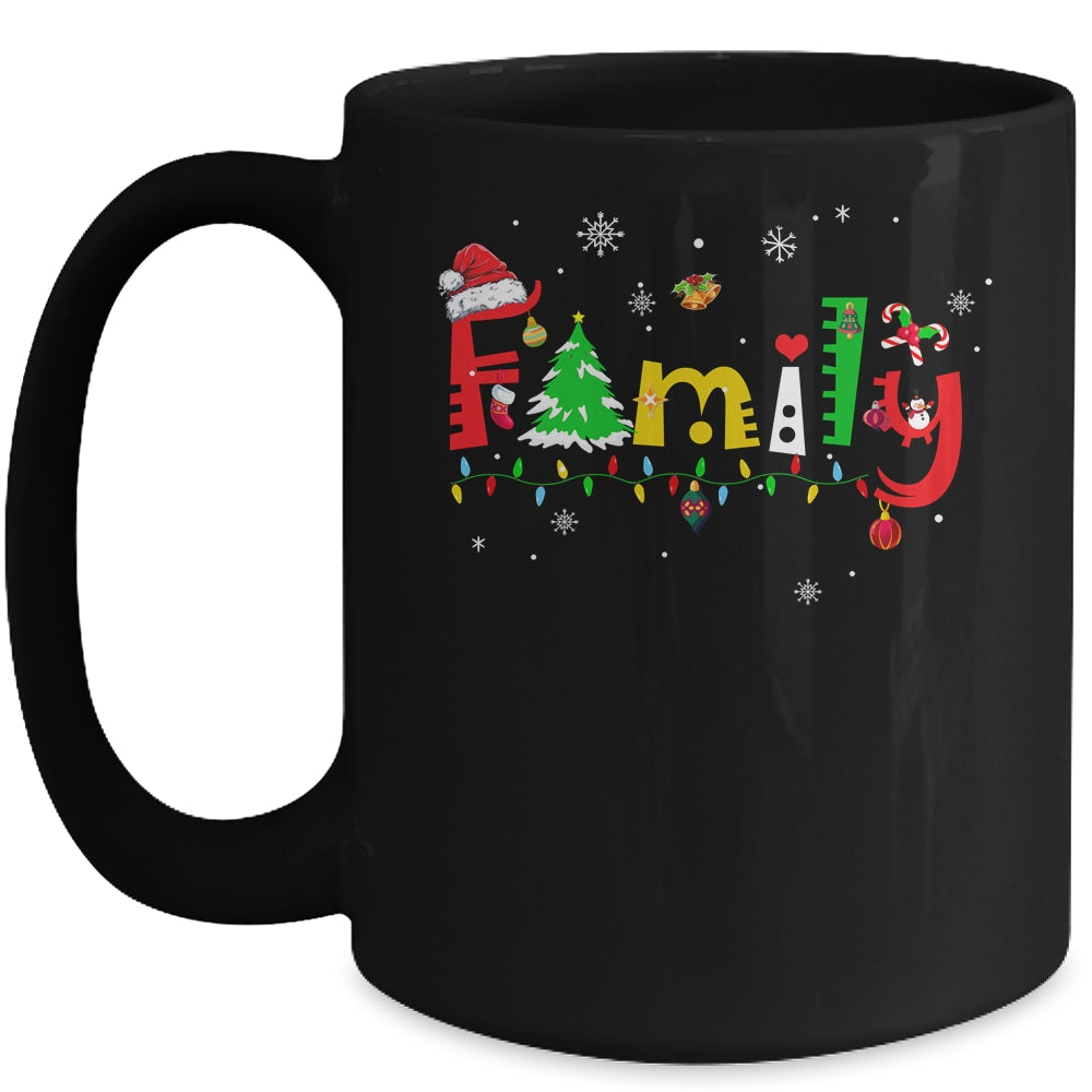 Family Letters Christmas Style Love My Family Christmas Mug | siriusteestore