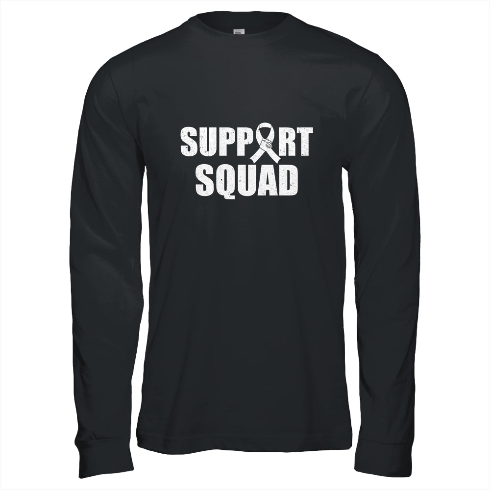 Family Lung Cancer Awareness White Ribbon Support Squad Shirt & Hoodie | siriusteestore