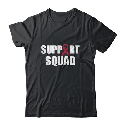 Family Multiple Myeloma Awareness Burgundy Ribbon Support Squad Shirt & Hoodie | siriusteestore